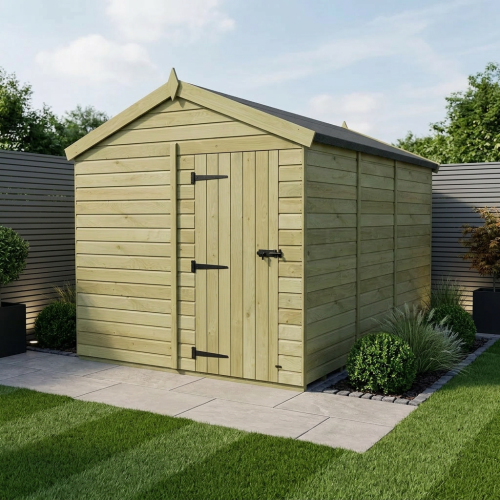 8 x 14 Apex Shed Tanalised (Single Door, No Windows)