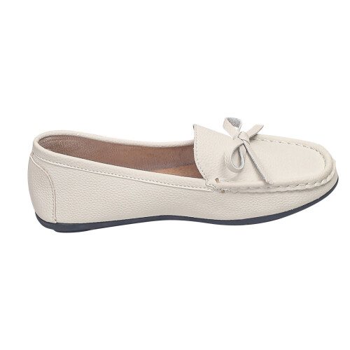 Γυναικεία Casual Flat Slip-On Παπούτσια με Φιόγκο, Λευκά