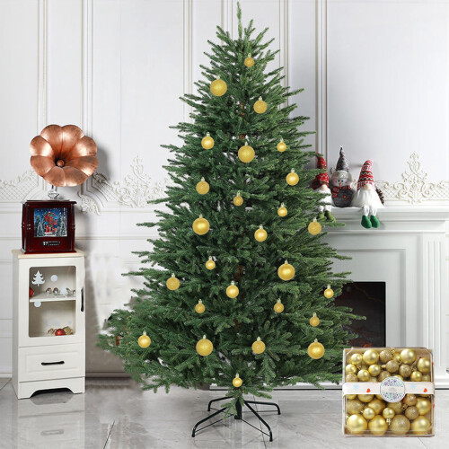 Christmas Ornaments Set Gold Plastic 44PCS 2