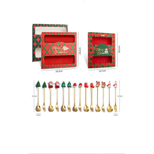 Cuillère à dessert de Noël en acier inoxydable (1 pièce) 1