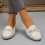 Γυναικεία Casual Flat Slip-On Παπούτσια με Φιόγκο, Λευκά 6