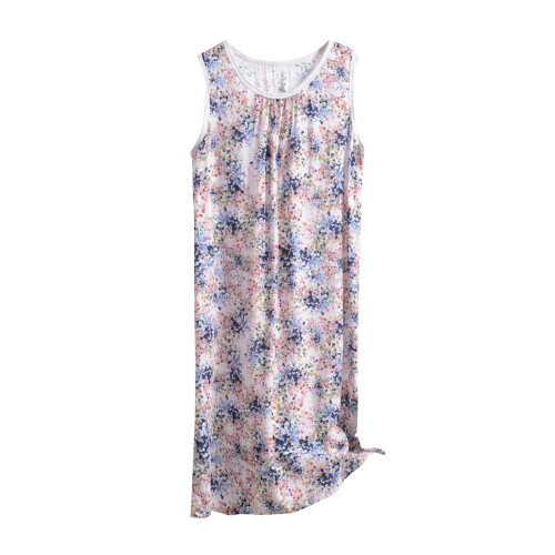 Camicia da notte da donna a righe 100% cotone, viola XXXXXXL 1