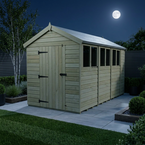 8 x 14 Apex Shed Tanalised (Single Door, With Windows) 2