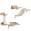 4PCS Cat Climbing Wall Set with Scratching Post, Hammock and Jumping Platform 2