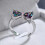 925 Silver Bow Ring with Crystal Zircon Inlay Size 6-10 2