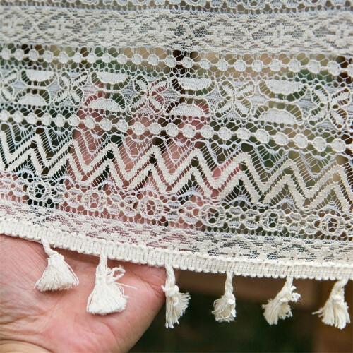 Éadach Boird Cróiseáilte Boho le Tassels Stíl Feirme 2
