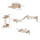 4PCS Cat Climbing Wall Set with Scratching Post, Hammock and Jumping Platform 5