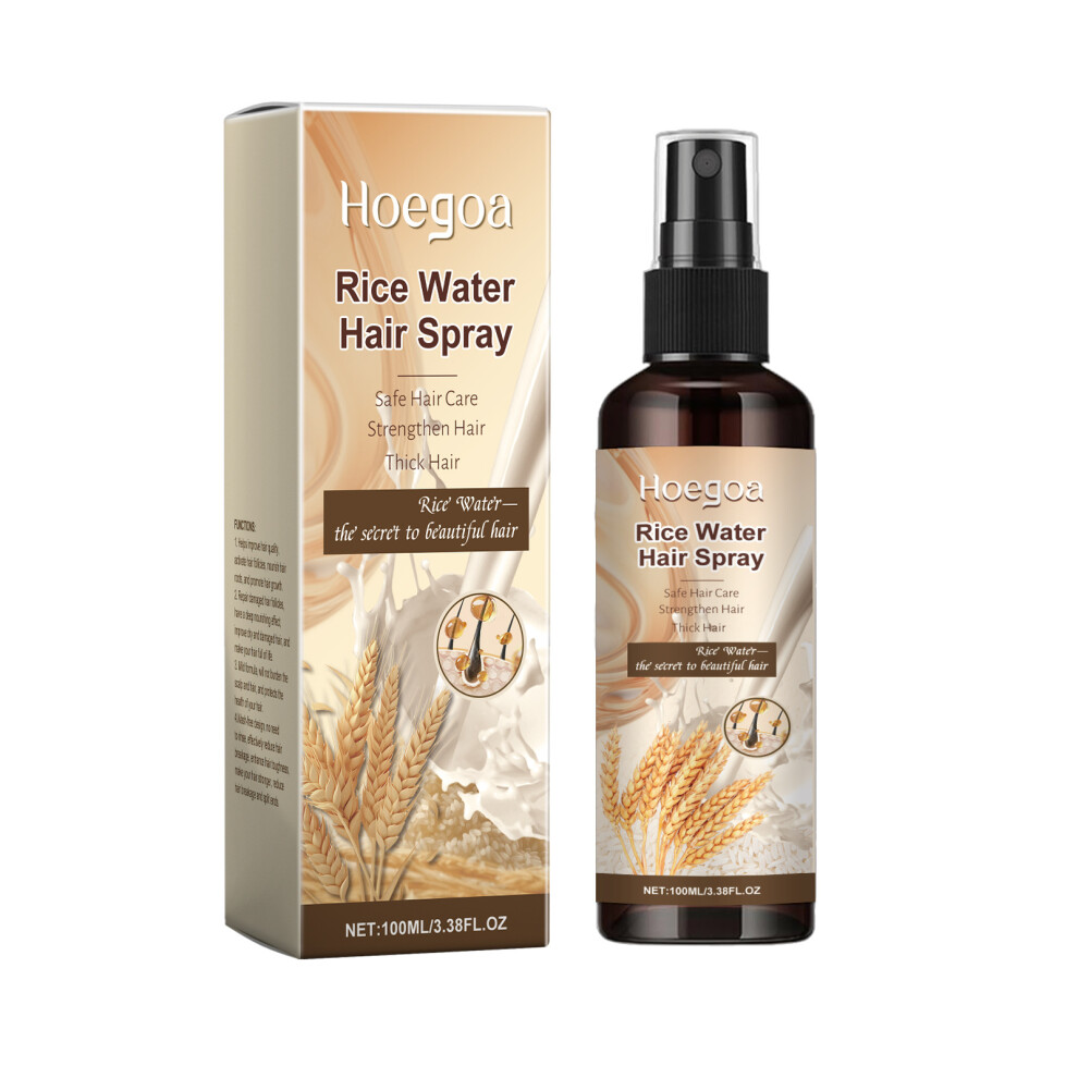 (100ML) Hoegoa fermented rice water hair leave-in spray, smooth, fragrant, fluffy and shiny, nourishing shampoo and conditioner spray