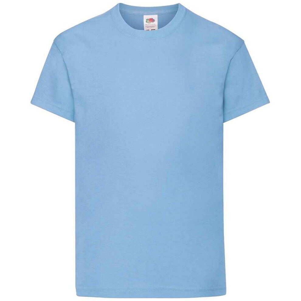 Fruit Of The Loom (7-8 Years, Sky Blue) Childrens/Kids Original T-Shirt
