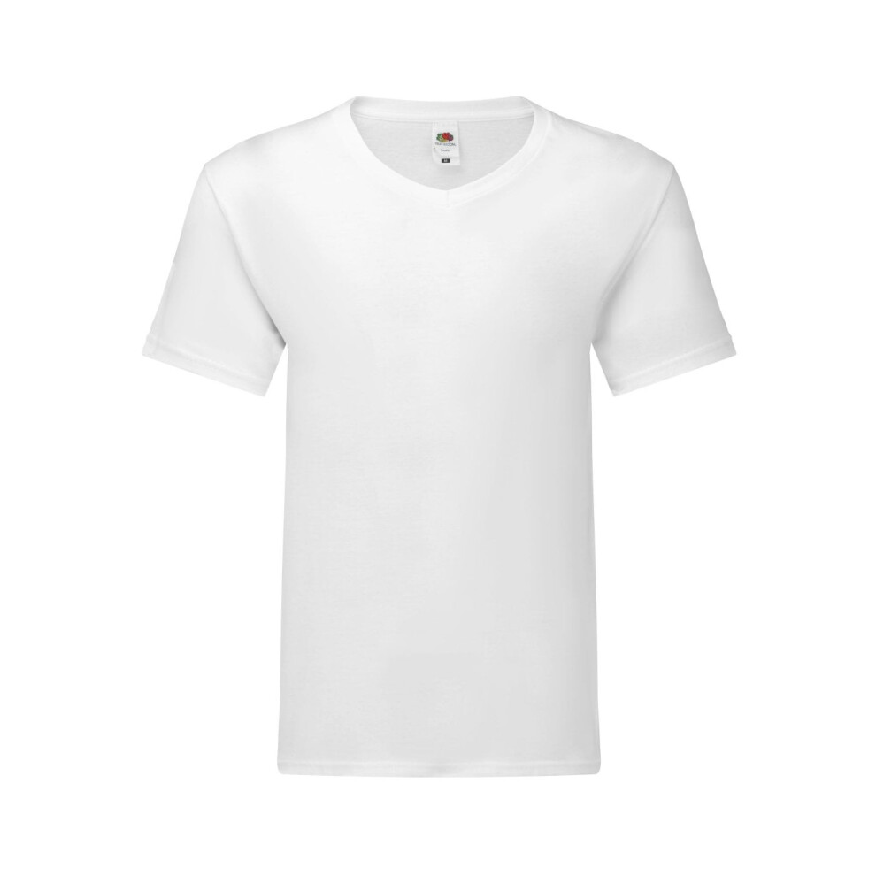 Fruit Of The Loom (5Xl, White) Mens Iconic 150 V Neck T-Shirt
