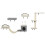 Wall Mounted Cat Tree Set with Sisal Scratching Surface, 4 Pieces, Beige 2
