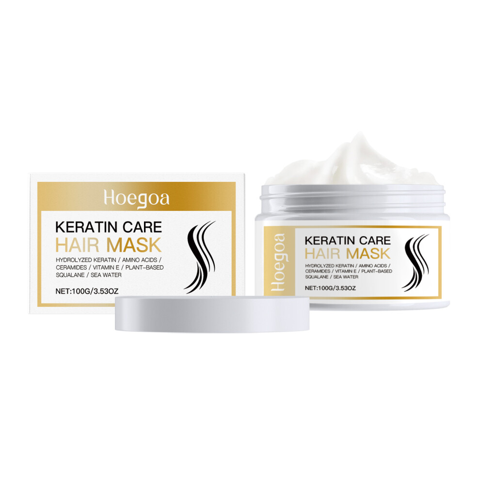 (100g) HOEGOA Keratin Hair Mask Nourishes dry, frizzy, split ends, smoothes and shines Keratin Hair Mask