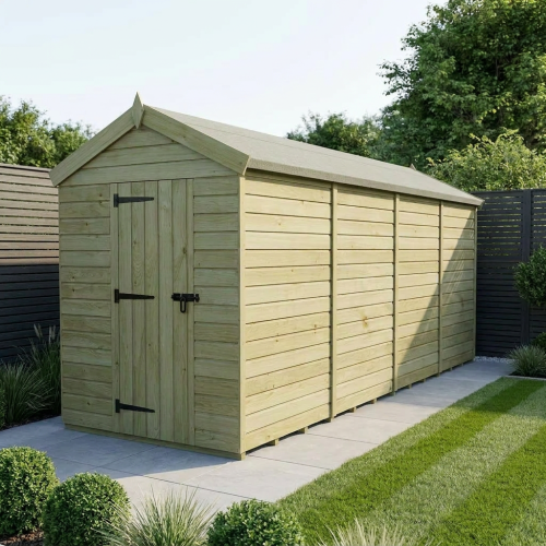 5 x 18 Apex Shed Tanalised (Single Door, No Windows)