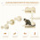 4PCS Cat Climbing Wall Set with Scratching Post and Hammock, Beige Cream 6