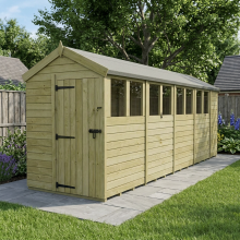 5 x 18 Apex Shed Tanalised (Single Door, With Windows)