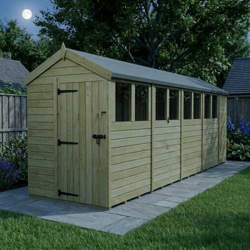 5 x 18 Apex Shed Tanalised (Single Door, With Windows) 2
