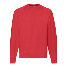 (L, Red) Fruit of the Loom Mens Classic Raglan Sweatshirt