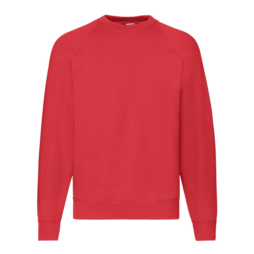 Fruit Of The Loom (S, Red) Mens Classic Raglan Sweatshirt