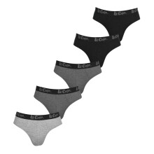 (L, Black/Grey/Charcoal Marl) Lee Cooper Mens Comfort Briefs (Pack of 5)