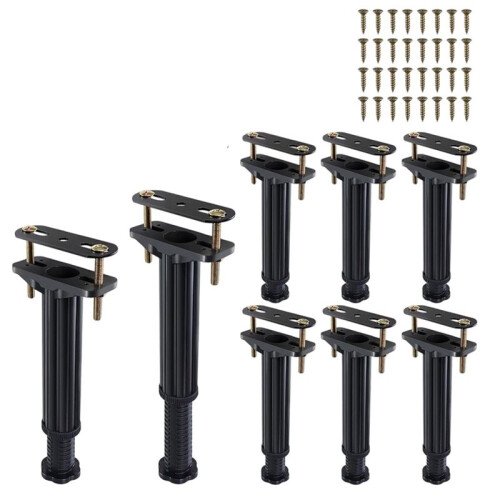 8PCS Adjustable Height Bed Support Legs 7.8-13.0inch, Heavy Duty Bed Frame Support Legs for Bed Slat and Frame
