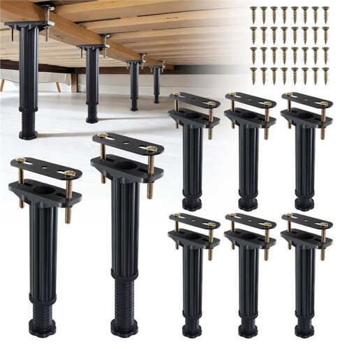 8PCS Adjustable Height Bed Support Legs 7.8-13.0inch, Heavy Duty Bed Frame Support Legs for Bed Slat and Frame 2