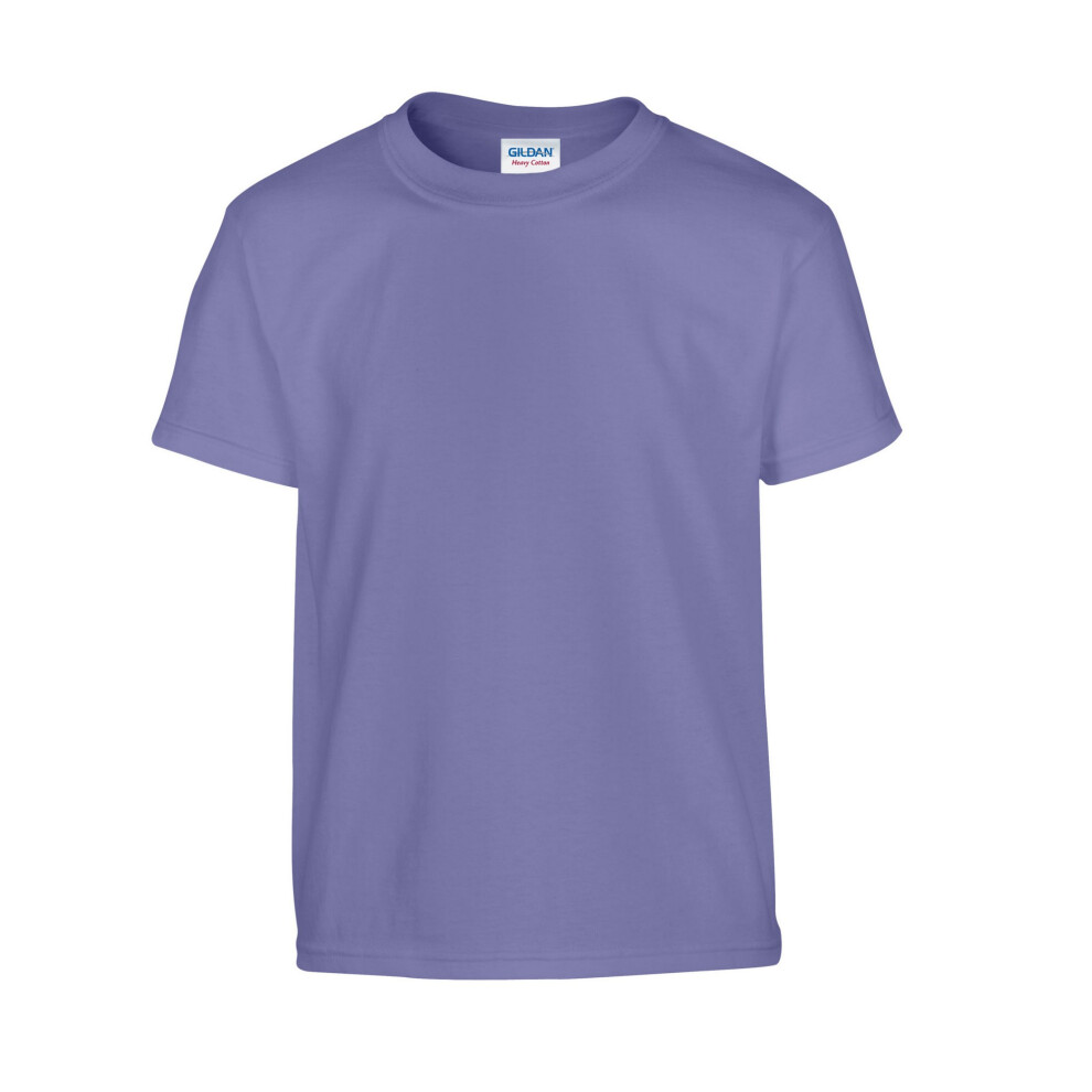 Gildan (12-13 Years, Violet) Childrens/Kids Plain Cotton Heavy T-Shirt