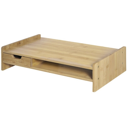 Monitorstandaard met lade, houten bureau-organizer 1