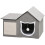 Cat House with Scratching Surface, Play Ball and Cozy Sleeping Cave 2