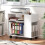 Printerstandaard met opbergplanken, bureau-organizer, wit 4