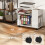 Printerstandaard met opbergplanken, bureau-organizer, wit 8