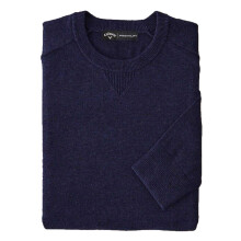 (L, Indigo Marl) Callaway Mens Plain Merino Wool Long-Sleeved Jumper