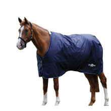 (5', Navy) Saxon Defiant Standard-Neck Plaid Lightweight Horse Turnout Rug