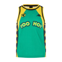 (L, Bright Yellow/Black) Kappa Mens Ribbed Mesh Crew Neck Sleeveless Vest Top