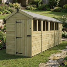 5 x 19 Apex Shed Tanalised (Single Door, With Windows)
