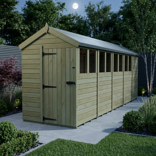 5 x 19 Apex Shed Tanalised (Single Door, With Windows) 2