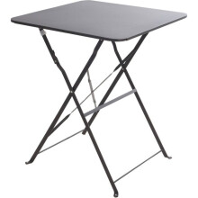 Faltbarer quadratischer Gartentisch aus Metall grau Bistro 60x60x71cm
