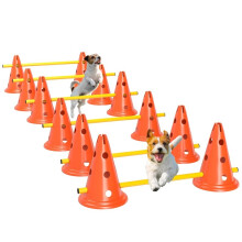 6PCS Dog Agility Equipment Set, Hurdles, Cones and Carry Bag