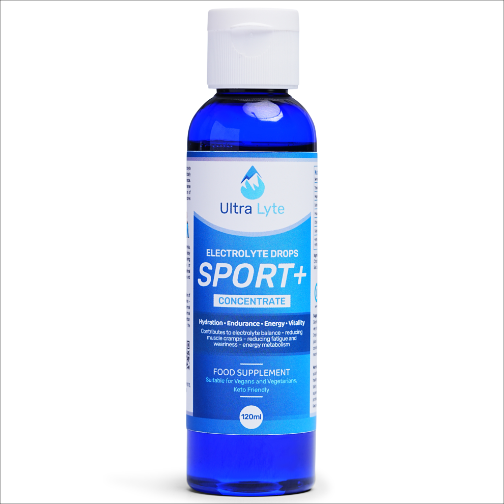 Ultra Lyte Electrolyte Drops Sport+ 120ml - Enhanced Sugar-Free Electrolyte Drops for Athletes: Hydration, Endurance & Muscle Support