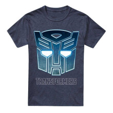 (XXL, Navy) Transformers Unisex Adult Generations Steel Autobot Icon Heather Logo T-Shirt