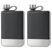 Stainless Steel 9oz Pocket Hip Flask Drink Whiskey Flasks Russian Liquor Pot Painted Wine Bottle As Gift Black