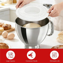 5 Quart Stainless Steel Mixing Bowl with Handle and Lid, for 4.5-5 QT Tilt- Stand Mixers,K45,K45SS,KSM150
