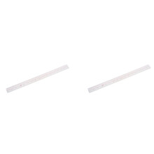 2X, 40cm 16 Inches Length Measure Clear Plastic Straight Ruler