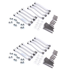 2X Metal Chassis Pull Rods Drag Link Suspension for MN D90 D91 D96 D99 D99S MN90 MN99S 1/12 RC Car Upgrade Parts,Silver