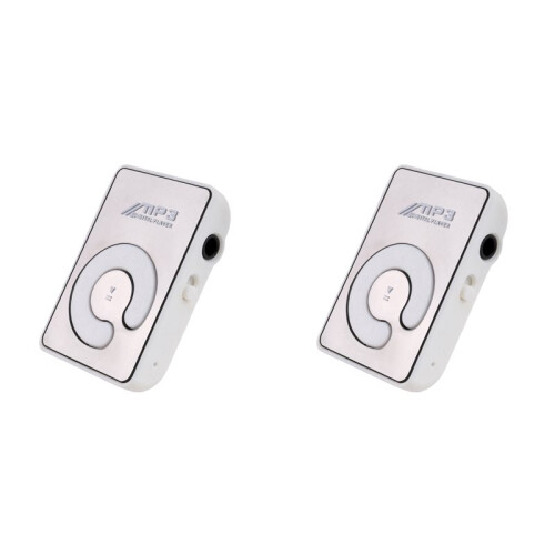 2X  Mirror Clip USB Digital Mp3 Music Player Support 8GB  TF Card White 1
