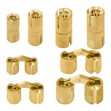 8Pcs Brass Hinges Hidden Set, 8mm/10mm/12mm/14mm Invisible Hinge, 180 Degree Opening Angle