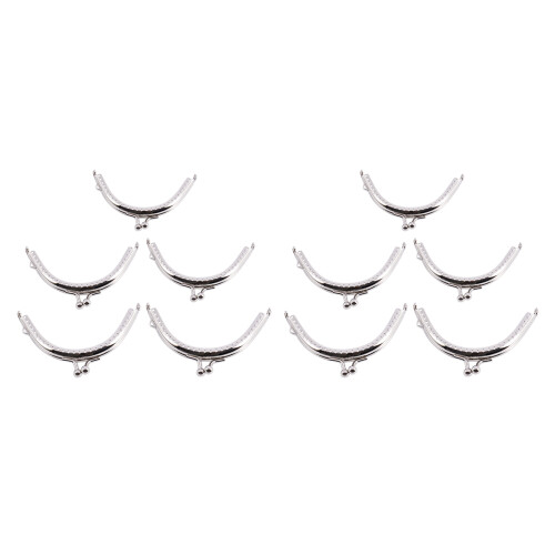10x Metal Frames Snap Clasp Arch Pattern Coin Style Purse Silver