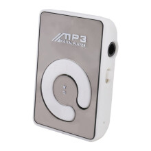 2X Mirror Clip USB Digital Mp3 Music Player Support 8GB TF Card White
