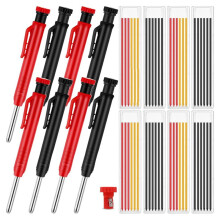 8 Pack 2.8mm Mechanical Carpenter Pencils with 48 Refills, Construction Pencils, Long Nib Deep Hole