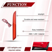 2X LED Tail Red Rear Bumper Reflector Light Lamp Stop Fog Brake Light for JAZZ Fit 2010-2013 CRZ CRV TSX