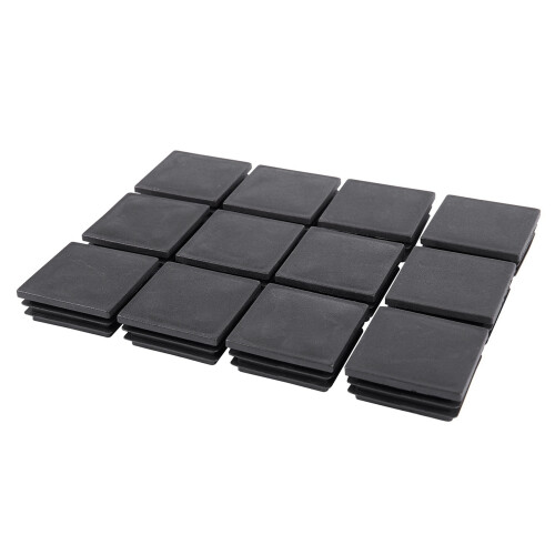 50mm x 50mm Plastic Square End Blind Plugs Cap Pipe Inserts 24Pcs 1